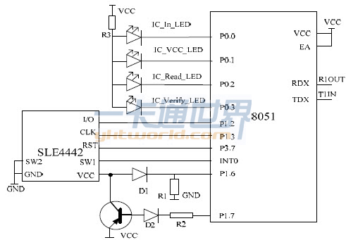 SLE4442它與8051的接口電路